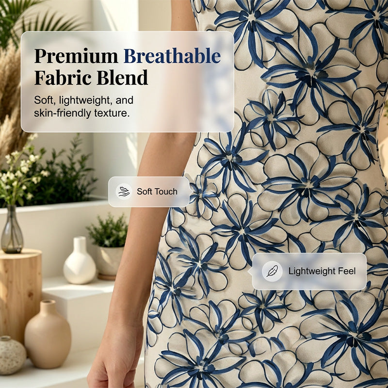 ⏰ Nur noch heute 50% Rabatt! 🤍 Eleganteres blumiges Sommer-Midi-Kleid | ärmelloser V-Ausschnitt mit dynamischem Fischschwanz-Rüschensaum, fließender Stoff für Brunch, Gartenpartys & festliche Anlässe ✨