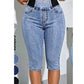 ⏰ Nur noch heute 50% Rabatt! 📦 Täglicher Versand! 👖 Damen High-Waist Denim Capri-Hose mit elastischem Taillenbund & Bauch-Kontrolle, figurformende kurze Jeans für Sommer & Alltag ✨