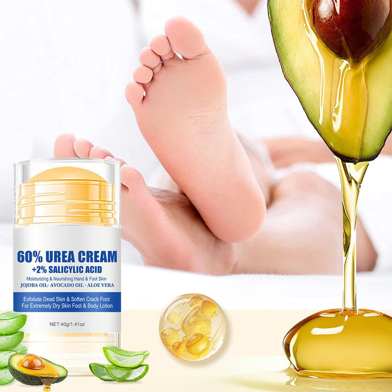 ⏰ Nur noch heute 50% Rabatt! 🦶 Feuchtigkeitsspendende exfolierende Fußcreme mit 60% Harnstoff & 2% Salicylsäure, pflegt rissige trockene Füße mit Aloe Vera, Jojoba- & Avocadoöl ✨