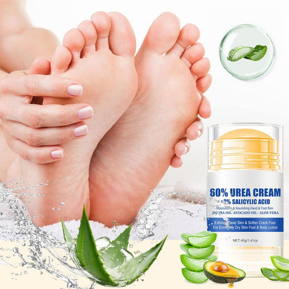 ⏰ Nur noch heute 50% Rabatt! 🦶 Feuchtigkeitsspendende exfolierende Fußcreme mit 60% Harnstoff & 2% Salicylsäure, pflegt rissige trockene Füße mit Aloe Vera, Jojoba- & Avocadoöl ✨