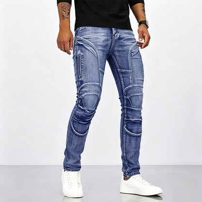 ✈️Versandkostenfrei⏰ Nur noch heute 50% Rabatt! 👖 Reißfeste Herren Motorradjeans mit strukturiertem Panel-Design, elastischer Slim Fit Schnitt, Reißverschlusstaschen, strapazierfähiges Denim für Motorradfahren, Freizeit & Streetstyle ✨