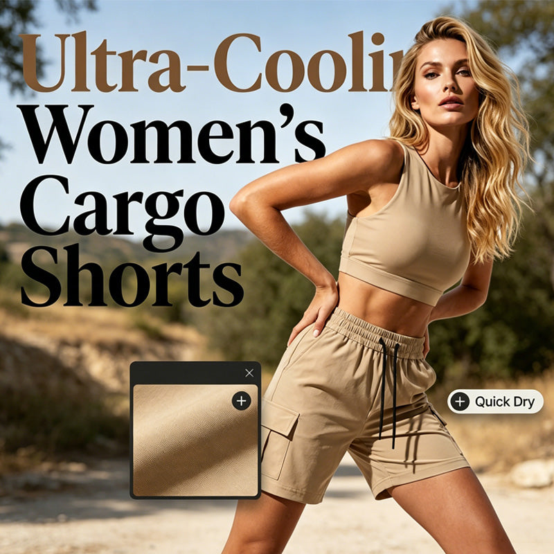 ⏰ Nur noch heute 50% Rabatt! 🩳 Ultra-kühlende Damen Cargo-Shorts mit elastischem Taillenbund & Seitentaschen, schnelltrocknender leichter Stoff für Sport, Wandern, Alltag & Sommerurlaub ✨