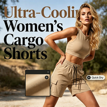⏰ Nur noch heute 50% Rabatt! 🩳 Ultra-kühlende Damen Cargo-Shorts mit elastischem Taillenbund & Seitentaschen, schnelltrocknender leichter Stoff für Sport, Wandern, Alltag & Sommerurlaub ✨