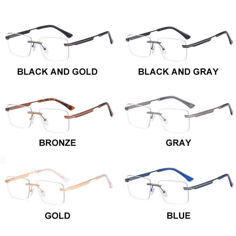 ⏰ Nur noch heute 50% Rabatt! 👓 Randlose Blaulicht-Brille mit leichtem Metallgestell, druckfreie Nasenpads, augenschonend für Büro, Gaming & als Geschenk ✨