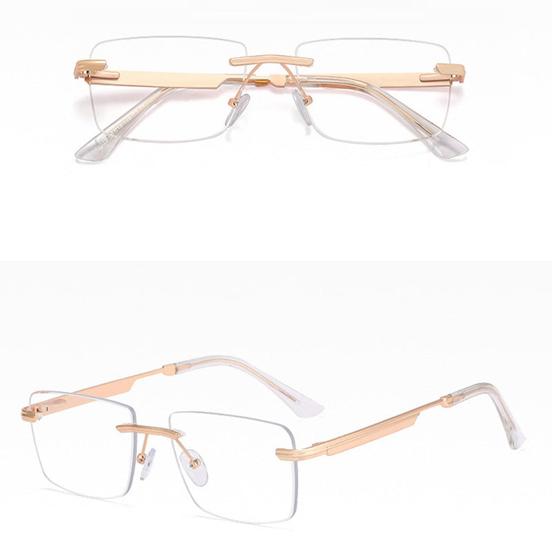 ⏰ Nur noch heute 50% Rabatt! 👓 Randlose Blaulicht-Brille mit leichtem Metallgestell, druckfreie Nasenpads, augenschonend für Büro, Gaming & als Geschenk ✨