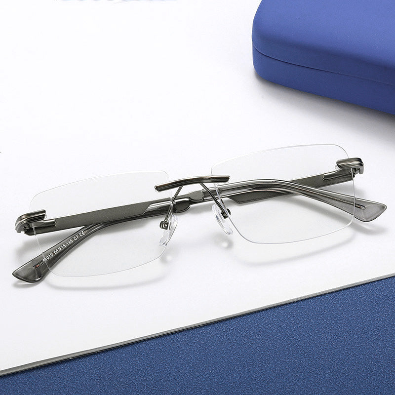⏰ Nur noch heute 50% Rabatt! 👓 Randlose Blaulicht-Brille mit leichtem Metallgestell, druckfreie Nasenpads, augenschonend für Büro, Gaming & als Geschenk ✨