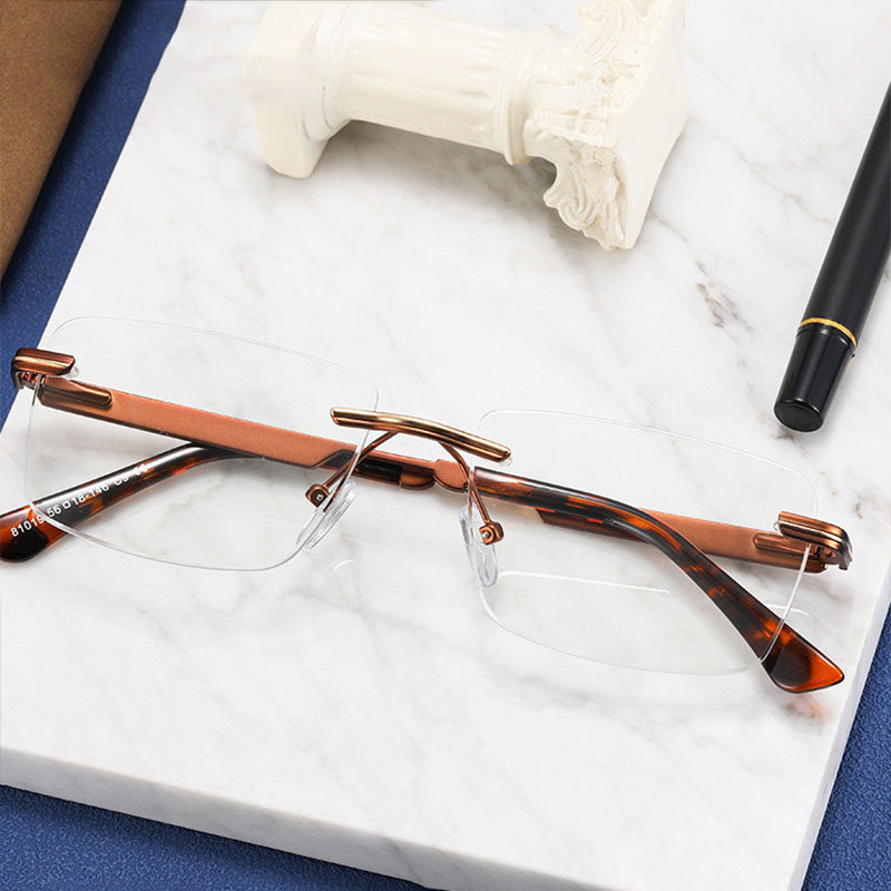 ⏰ Nur noch heute 50% Rabatt! 👓 Randlose Blaulicht-Brille mit leichtem Metallgestell, druckfreie Nasenpads, augenschonend für Büro, Gaming & als Geschenk ✨