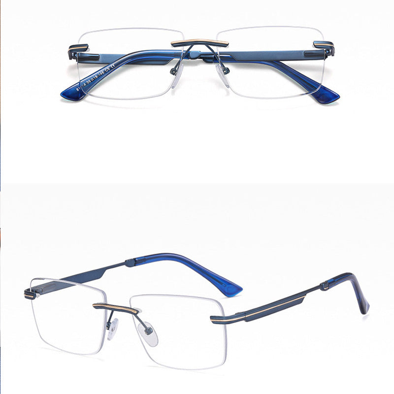⏰ Nur noch heute 50% Rabatt! 👓 Randlose Blaulicht-Brille mit leichtem Metallgestell, druckfreie Nasenpads, augenschonend für Büro, Gaming & als Geschenk ✨