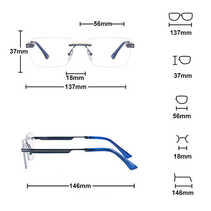 ⏰ Nur noch heute 50% Rabatt! 👓 Randlose Blaulicht-Brille mit leichtem Metallgestell, druckfreie Nasenpads, augenschonend für Büro, Gaming & als Geschenk ✨