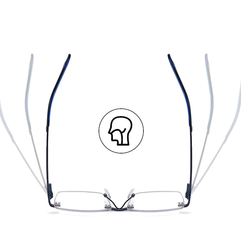 ⏰ Nur noch heute 50% Rabatt! 👓 Randlose Blaulicht-Brille mit leichtem Metallgestell, druckfreie Nasenpads, augenschonend für Büro, Gaming & als Geschenk ✨