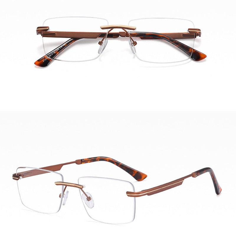 ⏰ Nur noch heute 50% Rabatt! 👓 Randlose Blaulicht-Brille mit leichtem Metallgestell, druckfreie Nasenpads, augenschonend für Büro, Gaming & als Geschenk ✨