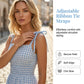 🔥 Letzter Tag! 50% Rabatt Damen Retro Vichy-Kleid mit bindbaren Trägern 🧺 Atmungsaktives Midikleid mit Smock-Taille für Sommer & Picknick