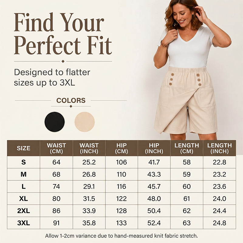 🔥 Letzter Tag! 50% Rabatt Damen Wickel-Skort knielang 🌿 Asymmetrischer Retro-Hosenrock mit Taschen – figurfreundlich & alltagstauglich