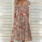 🔥 Letzter Tag! 50% Rabatt Damen Lässiges Blumenkleid mit V-Ausschnitt 🌸 Luftiges lockeres Sommerkleid mit praktischen Taschen