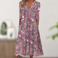🔥 Letzter Tag! 50% Rabatt Damen Lässiges Blumenkleid mit V-Ausschnitt 🌸 Luftiges lockeres Sommerkleid mit praktischen Taschen