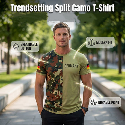 🔥 Letzter Tag! 50% Rabatt Herren Camouflage Patchwork T-Shirt 🪖 Lässiger Military-Look, atmungsaktiv & bequem für Alltag & Outdoor