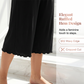 🔥 Letzter Tag! 50% Rabatt Damen Ultra-Stretch Cropped-Hose mit Rüschen 🖤 Weite bequeme 7/8-Hose für Freizeit & Zuhause