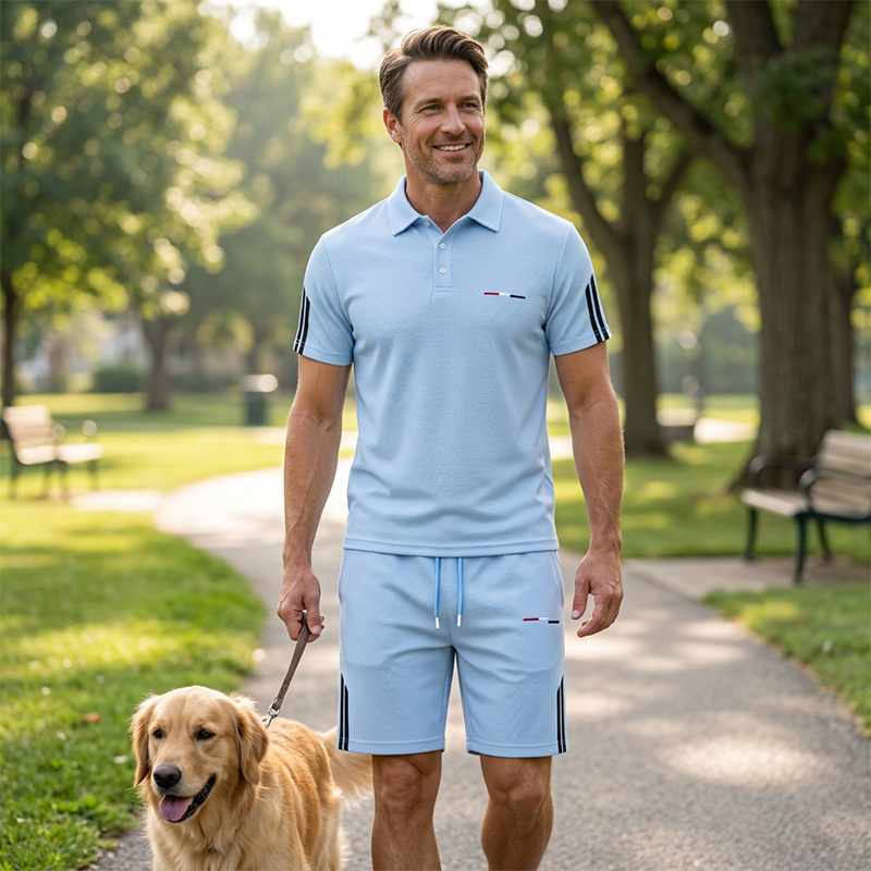 🔥 Letzter Tag! 50% Rabatt Herren 2-Teilig Freizeit-Set ☀️ Kurzarm-Polo & Shorts – Atmungsaktiv für Alltag, Sport & Reisen