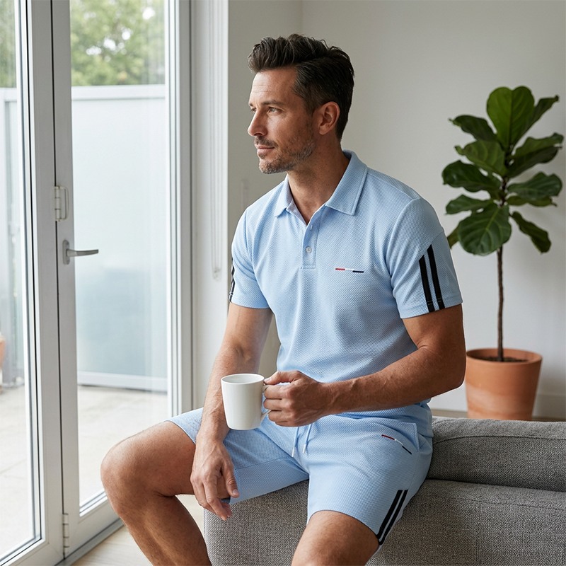🔥 Letzter Tag! 50% Rabatt Herren 2-Teilig Freizeit-Set ☀️ Kurzarm-Polo & Shorts – Atmungsaktiv für Alltag, Sport & Reisen
