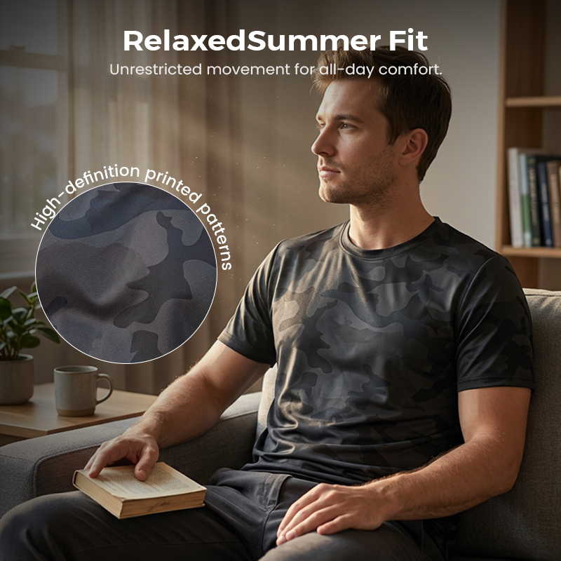 🔥 Letzter Tag! 50% Rabatt Herren Quick Dry Camouflage Sport T-Shirt 🌿 Atmungsaktiv & leicht für Fitness, Outdoor & Alltag