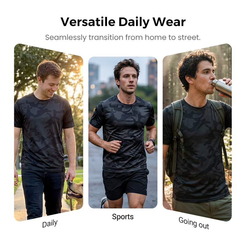 🔥 Letzter Tag! 50% Rabatt Herren Quick Dry Camouflage Sport T-Shirt 🌿 Atmungsaktiv & leicht für Fitness, Outdoor & Alltag