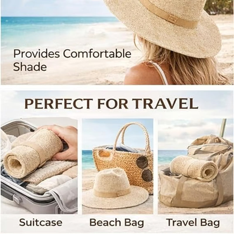 🔥 Letzter Tag! 50% Rabatt Damen Faltbarer Strick-Fedora Sonnenhut ✨ Eleganter UV-Schutz-Hut für Urlaub, Stadt & Alltag