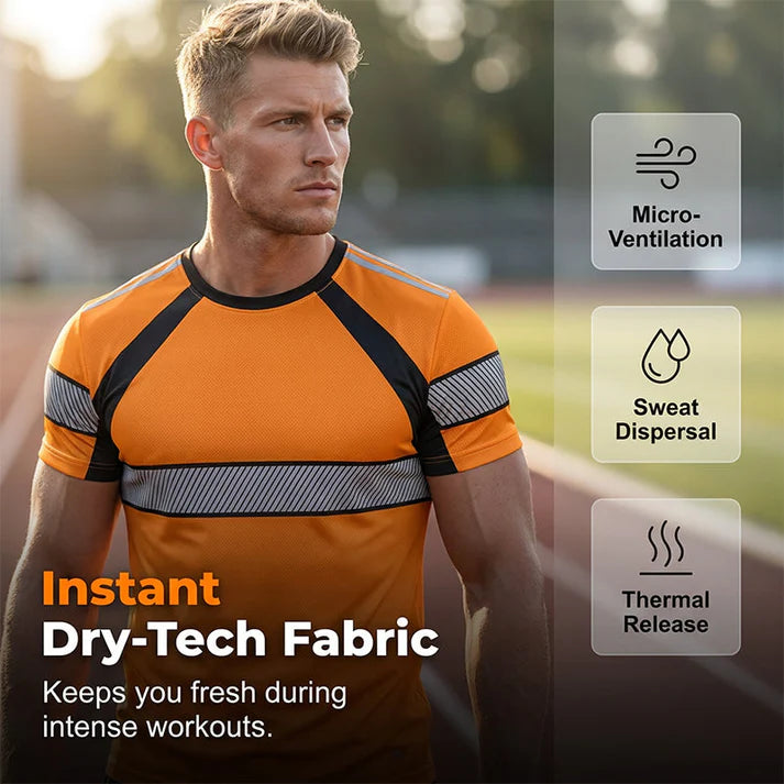 🛡️ 50% Rabatt: Herren Warnschutz T-Shirt | Reflexstreifen & atmungsaktiv für Arbeit & Outdoor