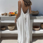 🔥 Letzter Tag! 50% Rabatt Damen Lässiges Rückenfreies Maxikleid mit Spaghettiträgern 🖤 Luftig & bequem für Sommer, Urlaub & Alltag