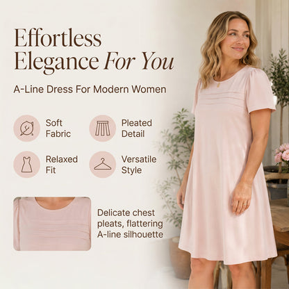 🔥 Letzter Tag! 50% Rabatt Damen A-Linien Freizeitkleid 🩷 Weich & figurfreundlich für Alltag & Büro