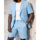 ✈️Kostenlose Lieferung☀️ 50 % RABATT FÜR BEGRENZTE ZEIT! 👔 Herren Leinen Anzug 2-Teiler – Kurzarm Sakko + Shorts, eiskalter atmungsaktiver Stoff für Sommer Hochzeit & Feier 🤍