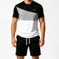 👕 50% Rabatt: Herren 2-Teiler Freizeit-Set | Colorblock T-Shirt & Shorts für Alltag & Sport 🌿