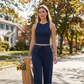 🔥 Letzter Tag! 50% Rabatt 2-teiliges Damen Casual Set 🤍 Ärmelloses Top + High-Waist Hose