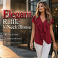 🔥 Letzter Tag! 50% Rabatt Damen V-Ausschnitt Rüschen Bluse 🍷 Elegant für Büro & Abend