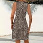 Damen Minikleid mit V-Ausschnitt und Leopardenmuster