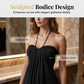 Neckholder Gerafftes Maxi-Kleid & Cardigan-Set