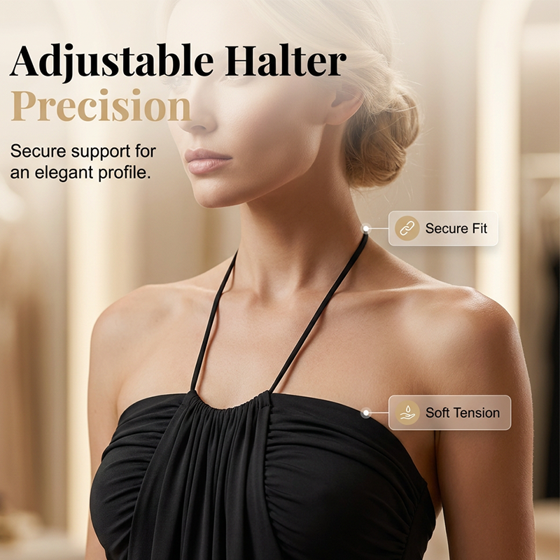 Neckholder Gerafftes Maxi-Kleid & Cardigan-Set