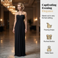 Neckholder Gerafftes Maxi-Kleid & Cardigan-Set