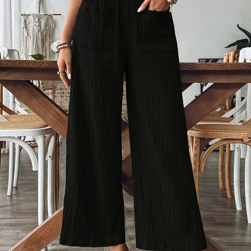 🔥 Letzter Tag! 50% Rabatt Damen Weite Crinkle Hose 🌿 Salbeigrün, luftig für Sommer & Alltag