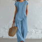 🌺 50 % RABATT FÜR BEGRENZTE ZEIT! 👗 Damen Zweiteiler Set – Asymmetrisches Top mit Knopfdetail + Weitbein Hose, leichter Stoff für Sommer & Urlaub 🤎