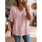 💕 50 % Rabatt – Damen V-Ausschnitt Kurzarm-Top | Locker, atmungsaktiv & vielseitig kombinierbar | Boho-Stil für Sommer & Alltag ☀️