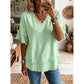 💕 50 % Rabatt – Damen V-Ausschnitt Kurzarm-Top | Locker, atmungsaktiv & vielseitig kombinierbar | Boho-Stil für Sommer & Alltag ☀️