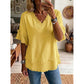 💕 50 % Rabatt – Damen V-Ausschnitt Kurzarm-Top | Locker, atmungsaktiv & vielseitig kombinierbar | Boho-Stil für Sommer & Alltag ☀️