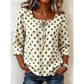 🌸 50 % Rabatt – Damen Vintage Polka-Dot-Bluse | Eckiger Ausschnitt mit Schleife | Retro-Stil für Büro, Brunch & Freizeit ✨