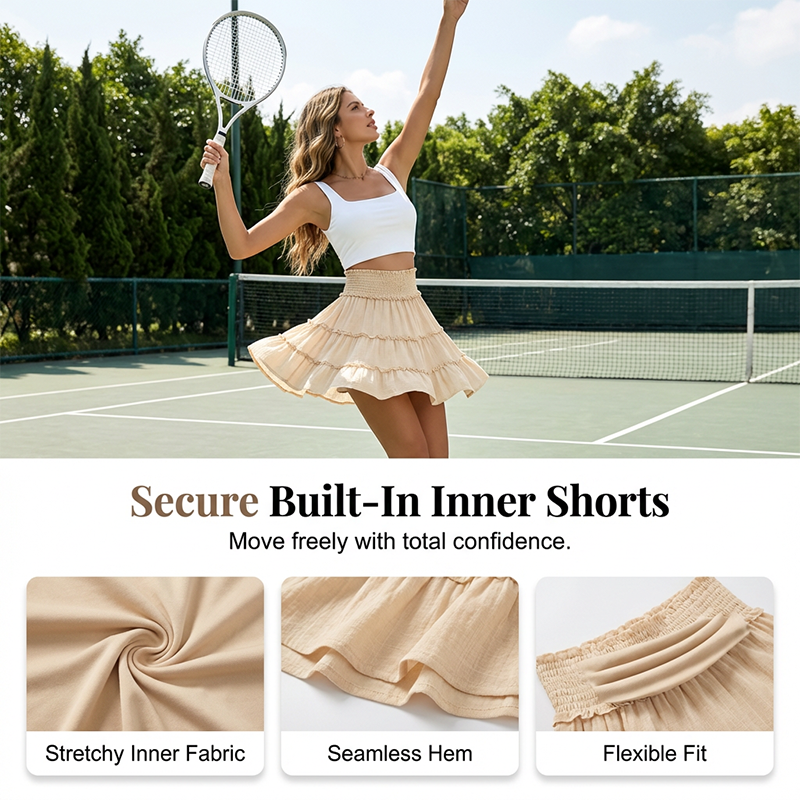 🔥 -50% | Damen Minirock mit Hoher Taille & Stufenrüschen | Leicht, Feminin & Bequem für Sommer & Freizeit