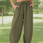 Damen Casual Weite Bein Hose mit Kordelzug