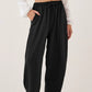 Damen Casual Weite Bein Hose mit Kordelzug