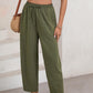 Damen Casual Weite Bein Hose mit Kordelzug