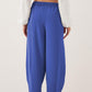 Damen Casual Weite Bein Hose mit Kordelzug