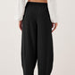 Damen Casual Weite Bein Hose mit Kordelzug