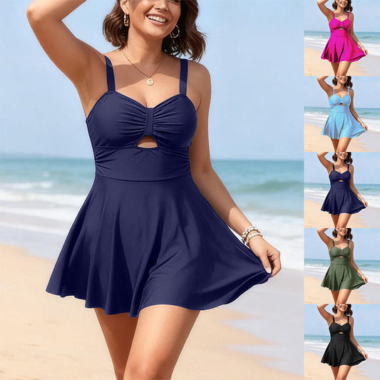 👙 50% Rabatt: Damen A-Linien Badekleid mit Cut-outs | Figurformend für Strand & Urlaub 🏖️